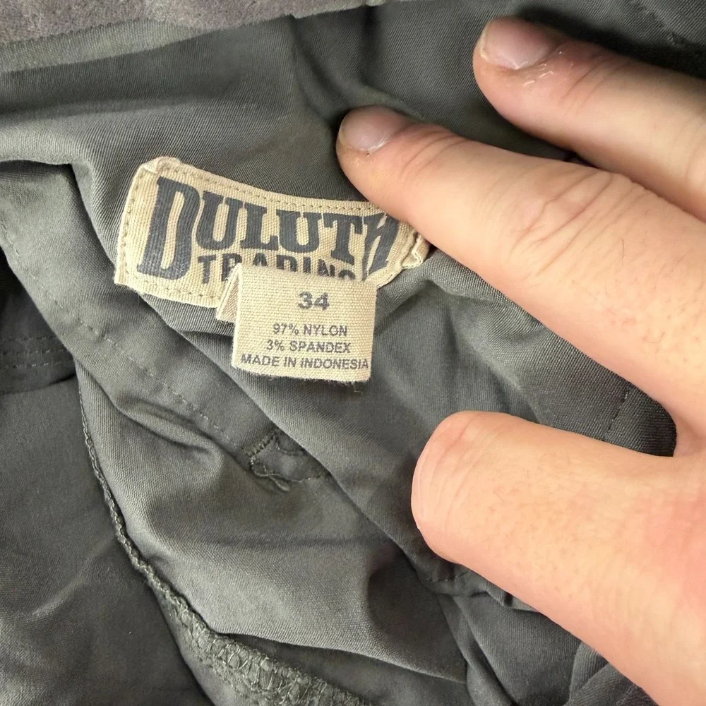 Duluth Trading Cargo Shorts Men 34 Gray Flex Dry On The Fly Relaxed 10